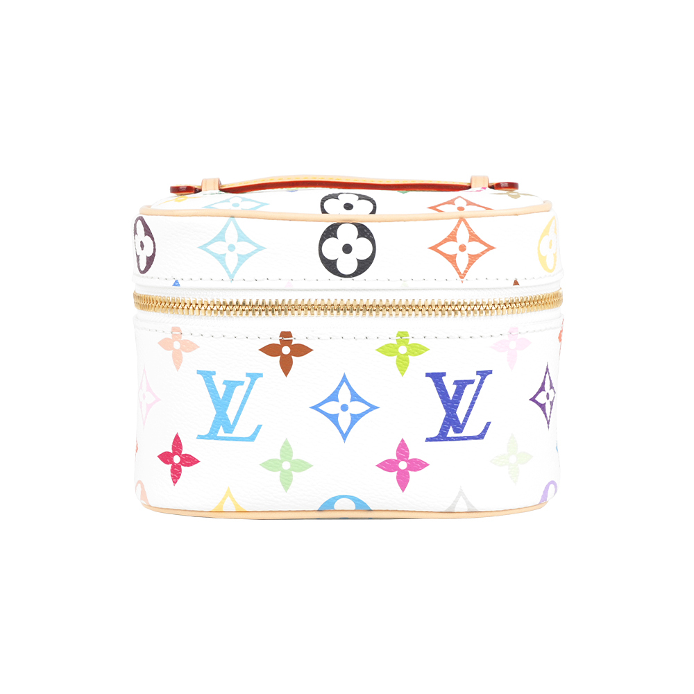 【Louis Vuitton】LV x TM Nice Nano 村上隆聯名限量手提化妝包(白彩)