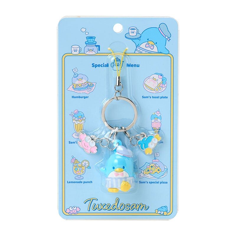 日本 Sanrio Tuxedo Sam 企鵝 咖啡館設計生日系列 - 電話繩