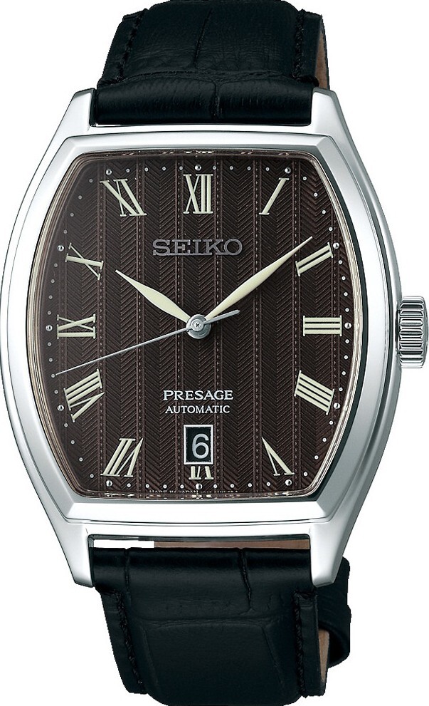 萬年鐘錶 - SEIKO Presage  黑色日式庭園酒桶機械錶  SRPD07J1 / 4R35-02V0C 錶徑37MM