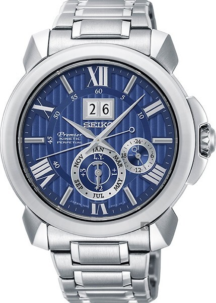 萬年鐘錶 - SEIKO Premier  萬年曆大視窗人動電能男錶  SNP147J1  /  7D56-0AE0B 錶徑43MM