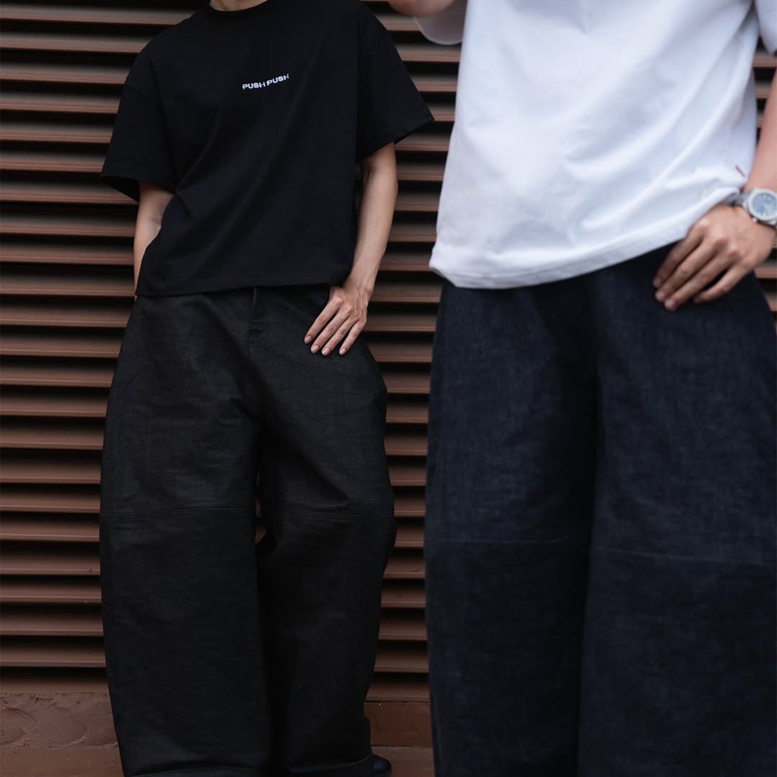 PUSH PUSH PP RAW SELVEDGE DENIM 丹寧 牛仔 寬褲 闊腿 廓形 寬鬆 長褲 彎刀褲