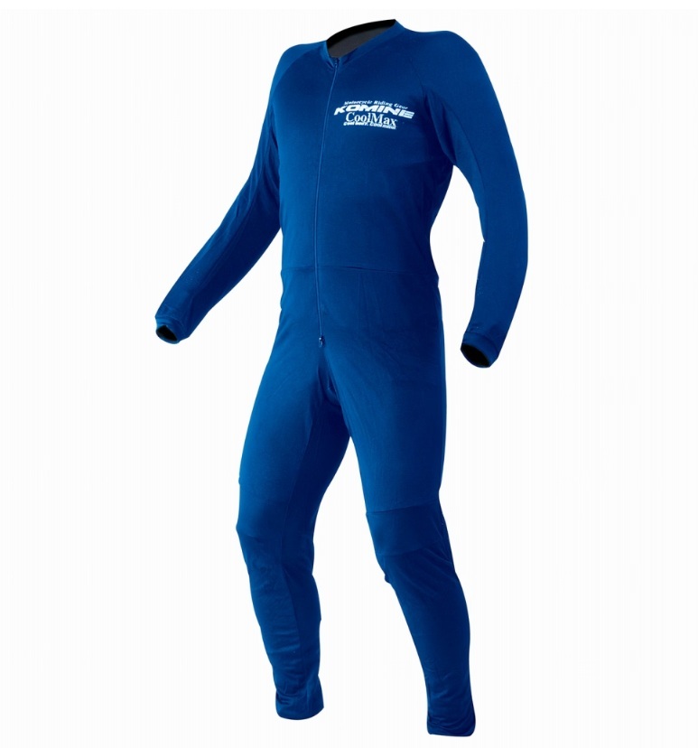 KOMINE 03-353 Coolmax Full Body Motorcycle Undersuit - Quick Dry Racing Inner Suit Base Layer Black