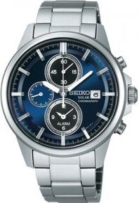 萬年鐘錶 - SEIKO SPIRIT  藍面太陽能三眼計時男錶  SBPY069G / V172-0AA0B  錶徑43.7MM