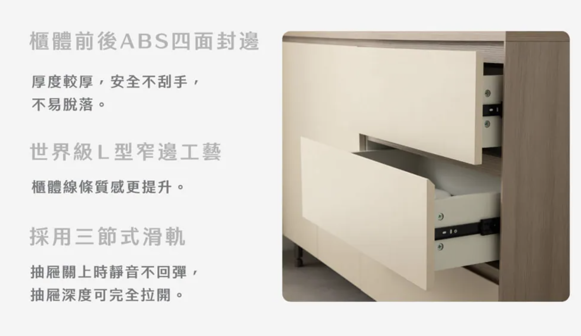 櫃體 ABS 封邊示意圖