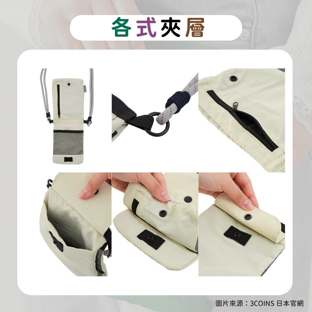 5月日本選品 | 3COINS 輕便型摺疊斜背包