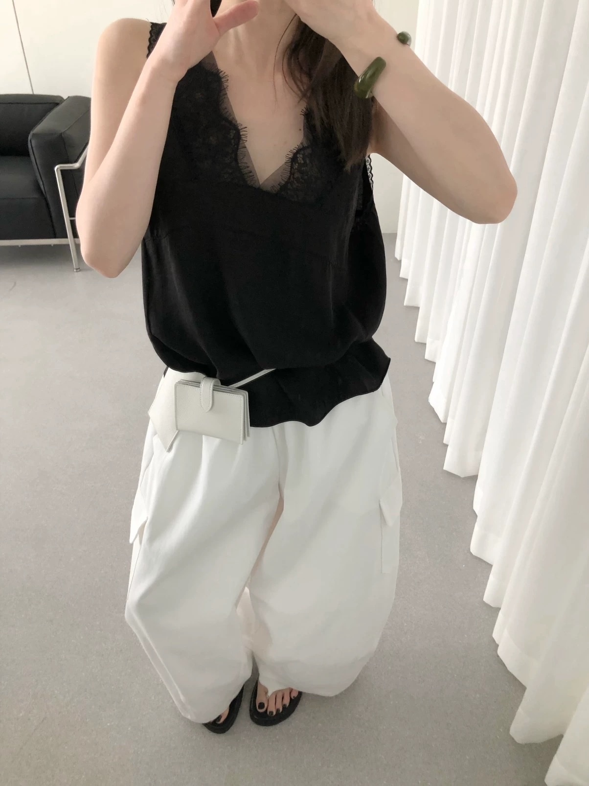 621 V領拼接蕾絲背心