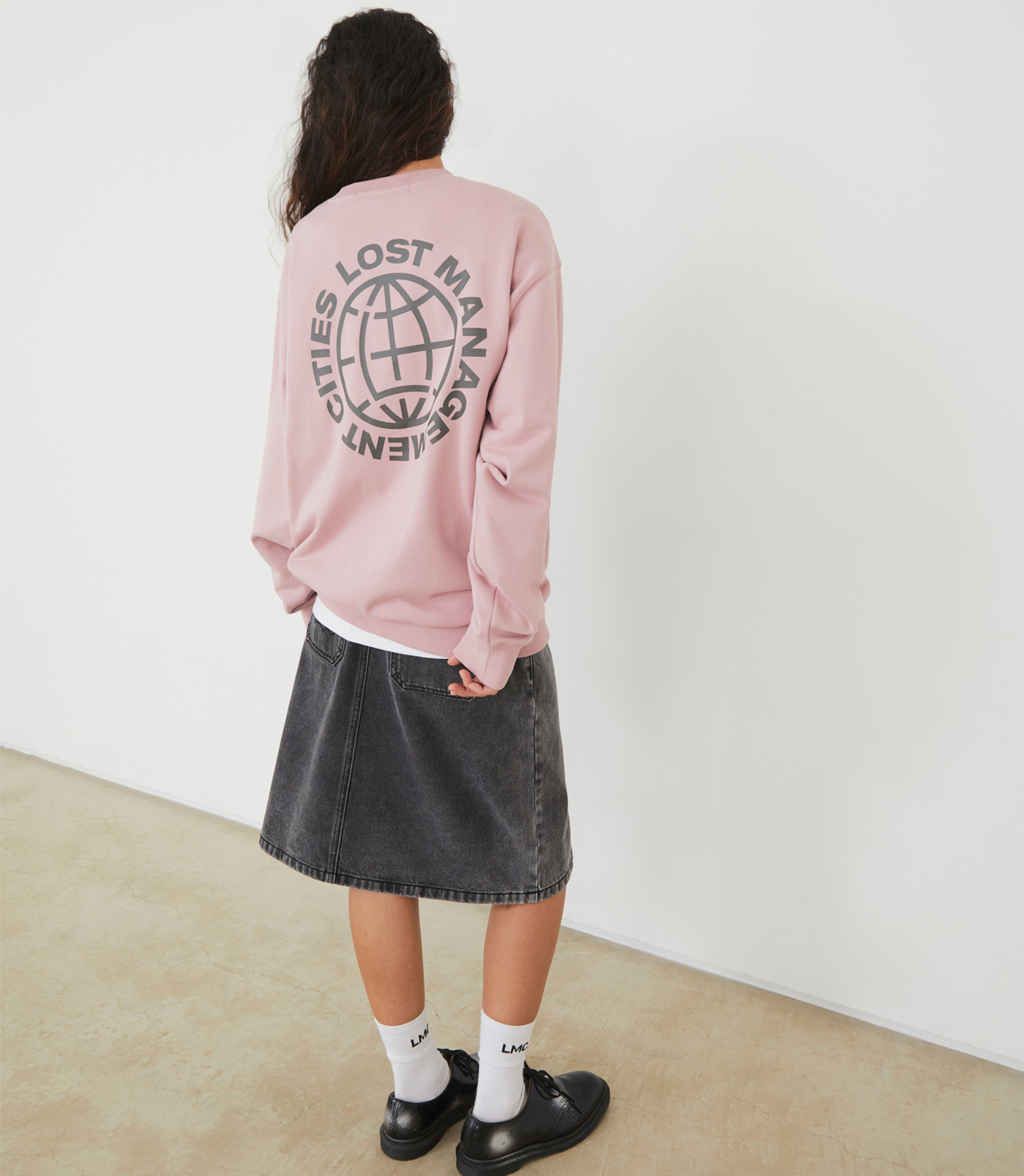 LMC 牛仔中長裙(灰色)