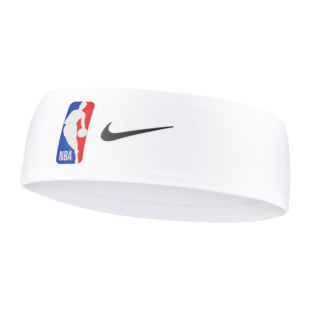 NIKE NBA DRI-FIT 白色 吸濕 排汗 防滑 矽膠 籃球 運動 髮帶 頭帶【N1003647101OS/NKN02100OS】
