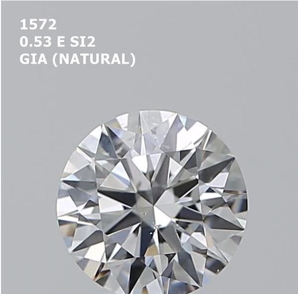 Round 0.53ct E SI2 EX EX EX N
