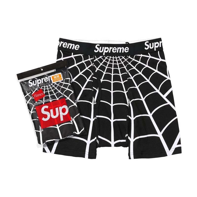 Supreme Hanes Spider-Man Boxer Briefs (2 Pack) 蜘蛛人 純棉四角內褲 運動四角褲 2入一組 黑色 SS26A66-BB [台灣現貨]