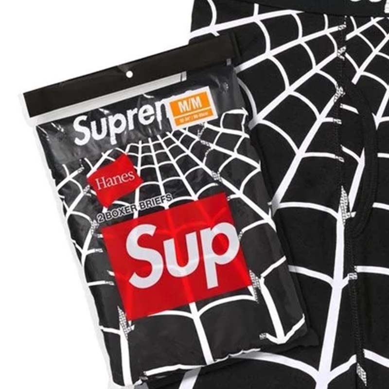 Supreme Hanes Spider-Man Boxer Briefs (2 Pack) 蜘蛛人 純棉四角內褲 運動四角褲 2入一組 黑色 SS26A66-BB [台灣現貨]