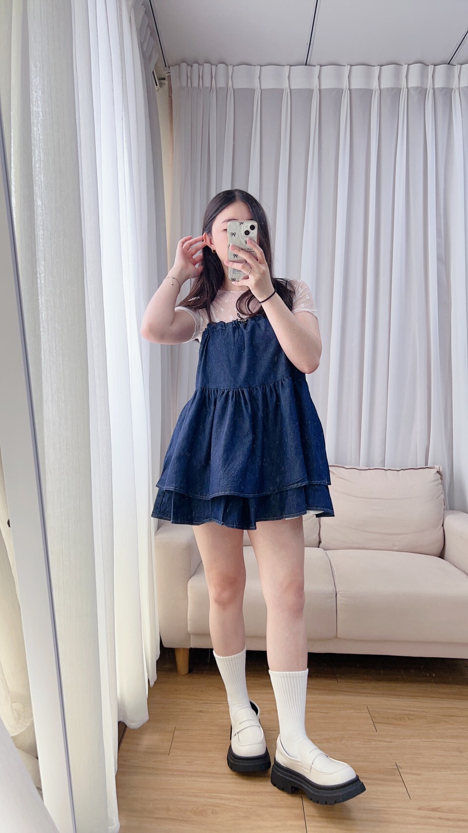 牛仔雙層小背心