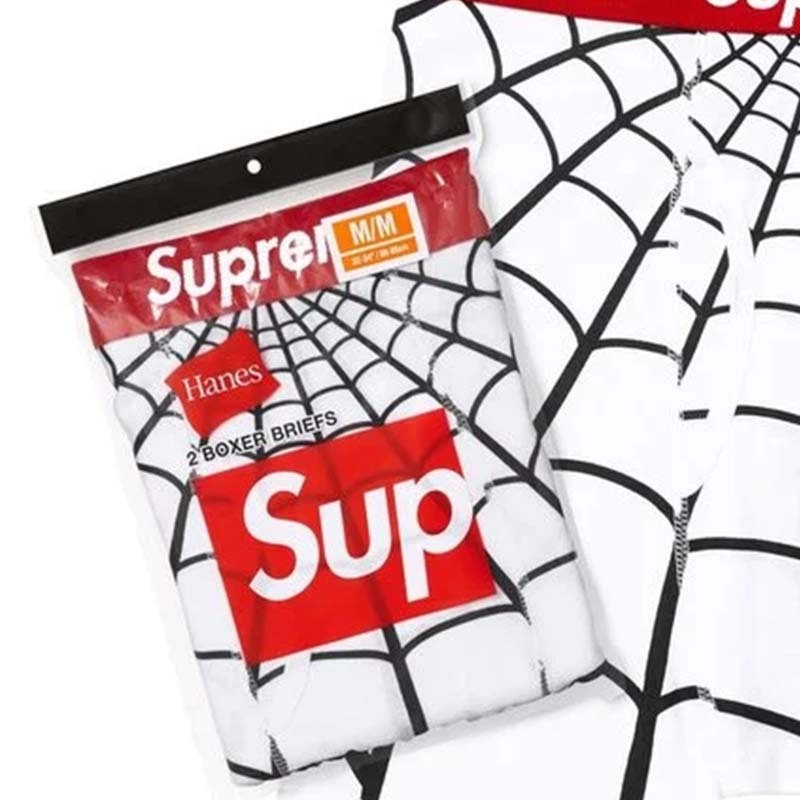Supreme Hanes Spider-Man Boxer Briefs (2 Pack) 蜘蛛人 純棉四角內褲 運動四角褲 2入一組 白色 SS26A66-WB [台灣現貨]