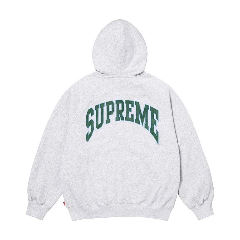 Supreme Cracked Raglan Zip Up Hooded Sweatshirt 裂紋印刷 拉鍊 連帽外套 灰色 SS26SW81-AY [台灣現貨]