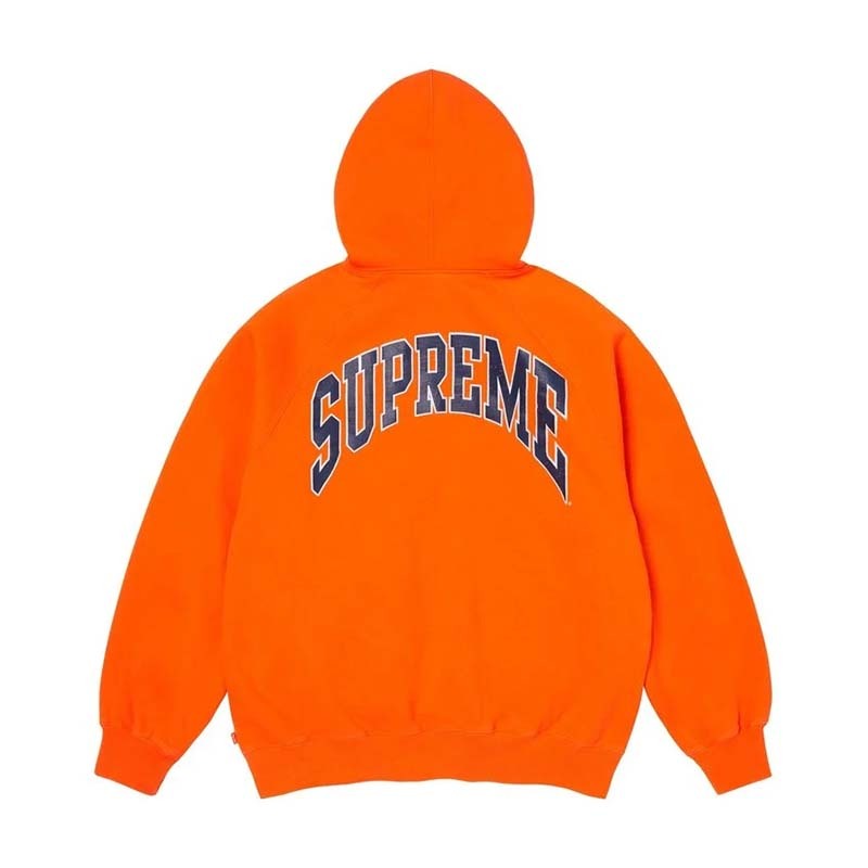 Supreme Cracked Raglan Zip Up Hooded Sweatshirt 裂紋印刷 拉鍊 連帽外套 橘色 SS26SW81-DE [台灣現貨]