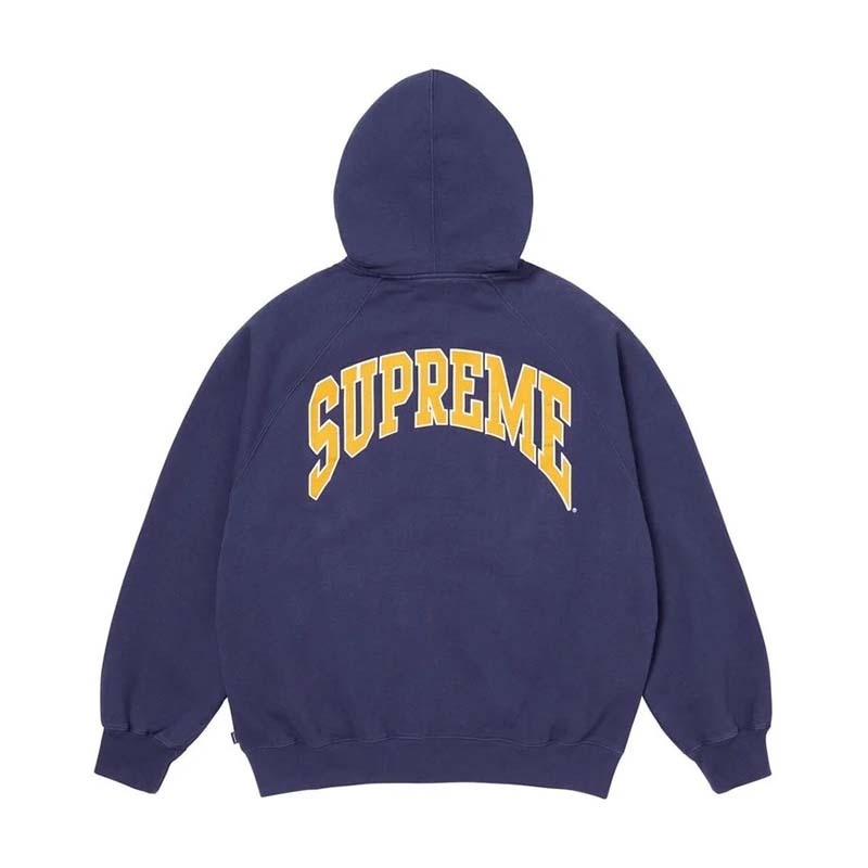 Supreme Cracked Raglan Zip Up Hooded Sweatshirt 裂紋印刷 拉鍊 連帽外套 藍色 SS26SW81-WY [台灣現貨]