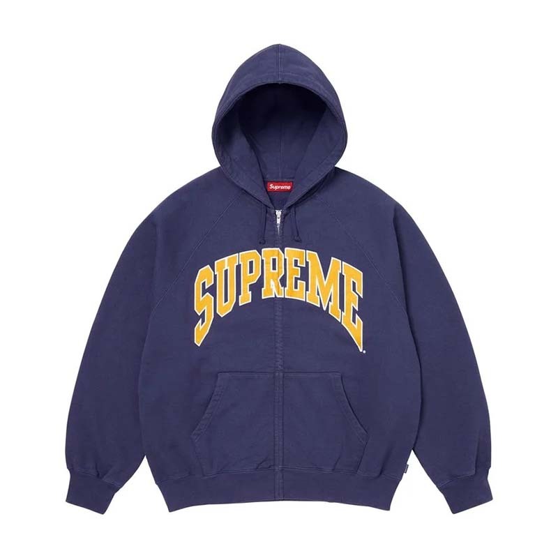 Supreme Cracked Raglan Zip Up Hooded Sweatshirt 裂紋印刷 拉鍊 連帽外套 藍色 SS26SW81-WY [台灣現貨]