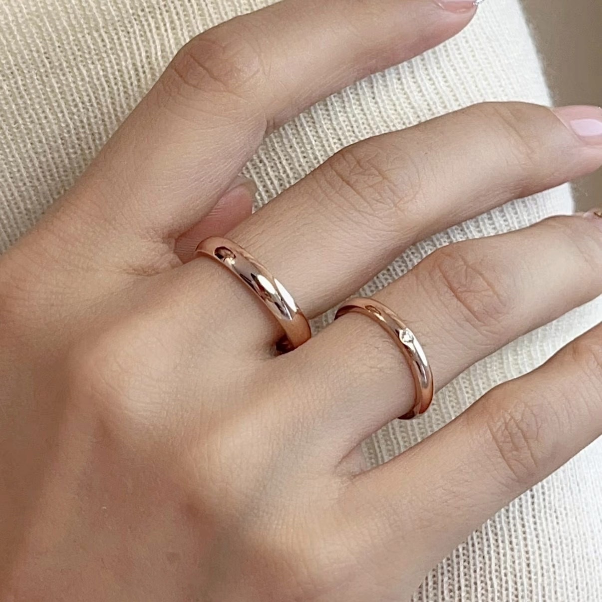 18k ”1895單鑽/光面圓弧高奢定製對戒系列