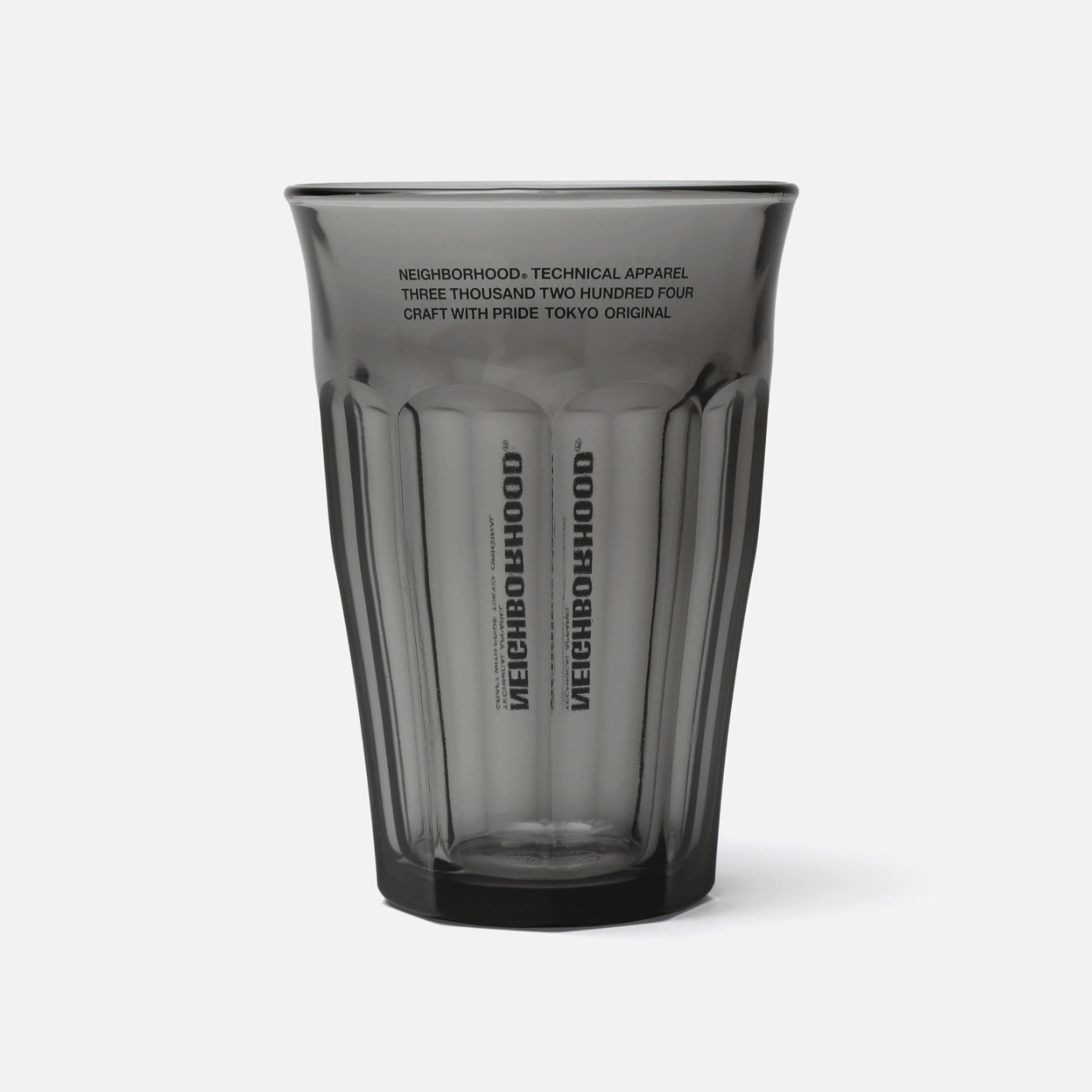-(C7d)-NEIGHBORHOOD  LOGO DURALEX GLASS-L SET 玻璃杯 水杯 Ｌ尺寸 一組兩入 灰色-261WFNH-AC06