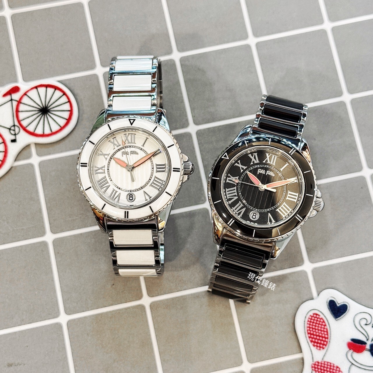 【Folli Follie】羅馬半陶瓷對錶WF6T019BDW/XX(白) / WF6T019BDK/XX(38mm)黑) 現代鐘錶