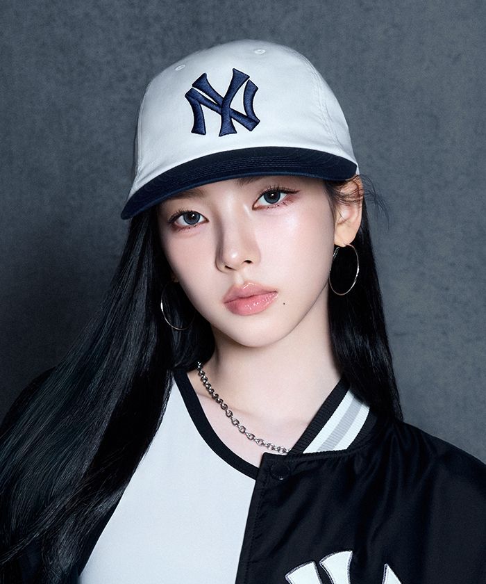 MLB x Karina 撞色棒球帽 Karina同款 NY 海軍藍 3ACPB666N-50NYS