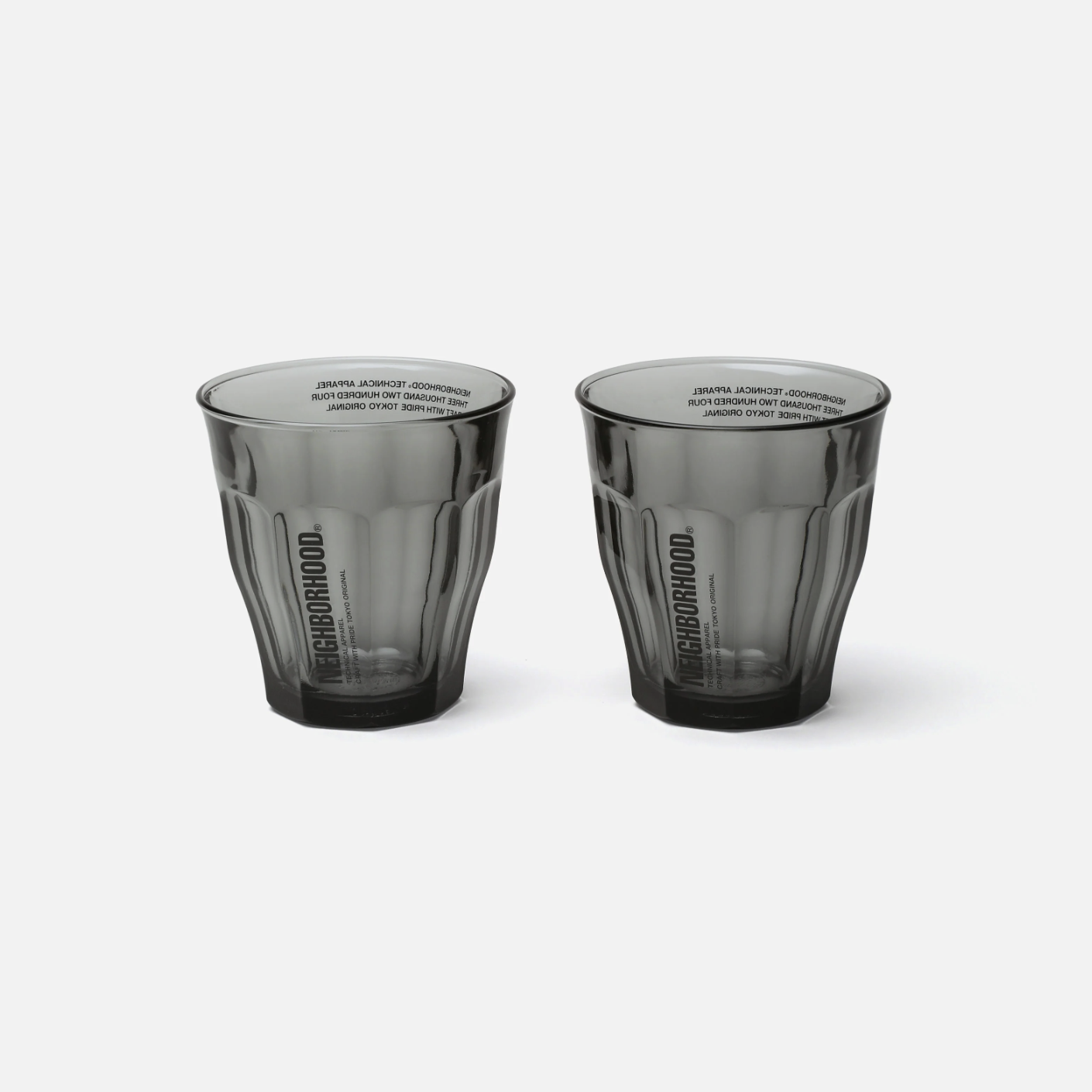 -(C7d)- NEIGHBORHOOD  LOGO DURALEX GLASS-S SET 玻璃杯 水杯 S尺寸 一組兩入 灰色- 261WFNH-AC04