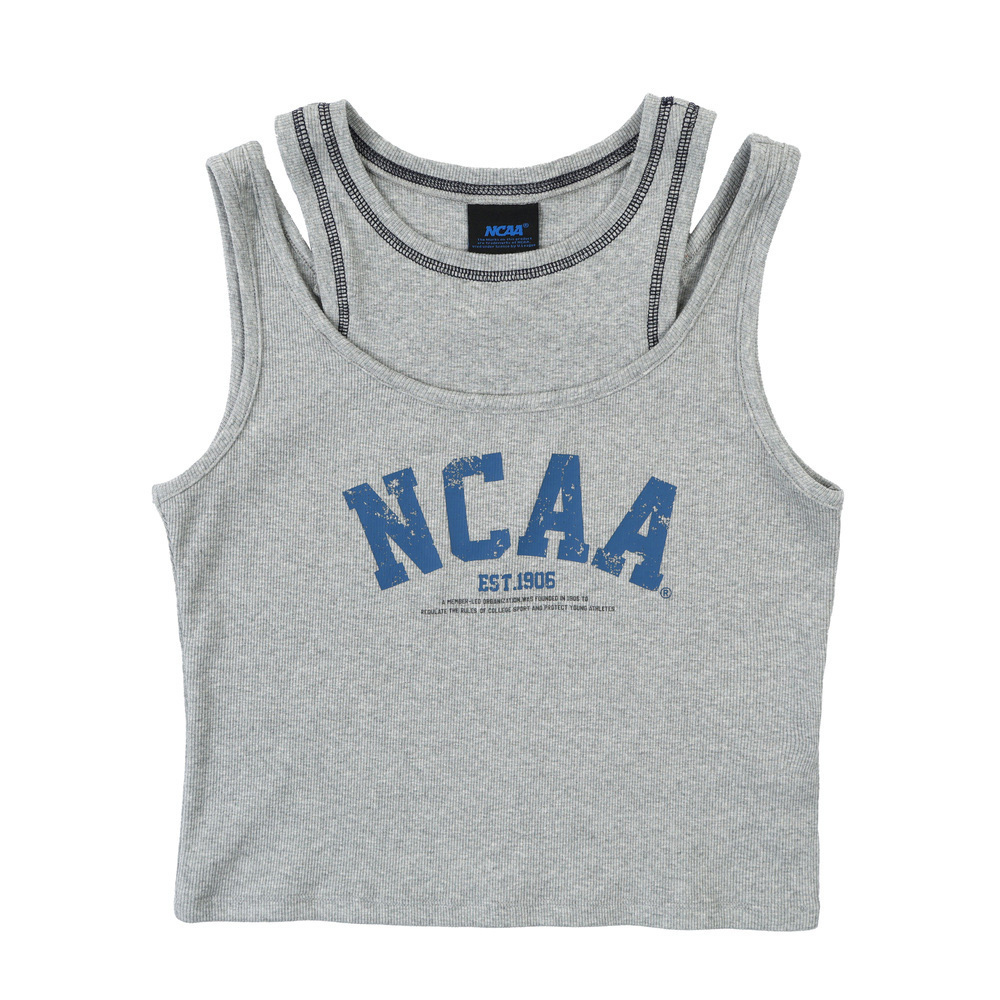 NCAA 背心 灰色 NC 假兩件 印花 無袖背心 女 7622148211