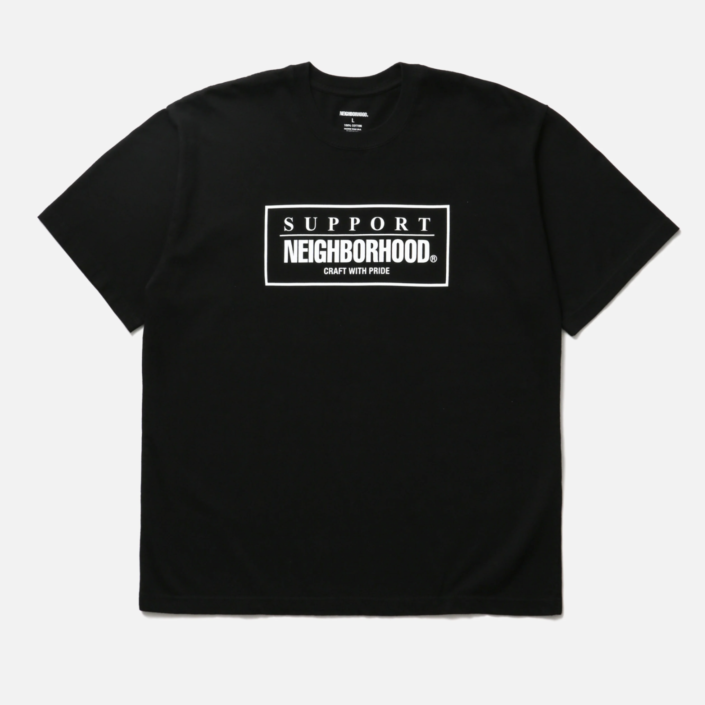 -(B3d05)- NEIGHBORHOOD  NH . TEE SS-7 LOGO 膠印 短Ｔ 黑色/白色-261PCNH-ST07