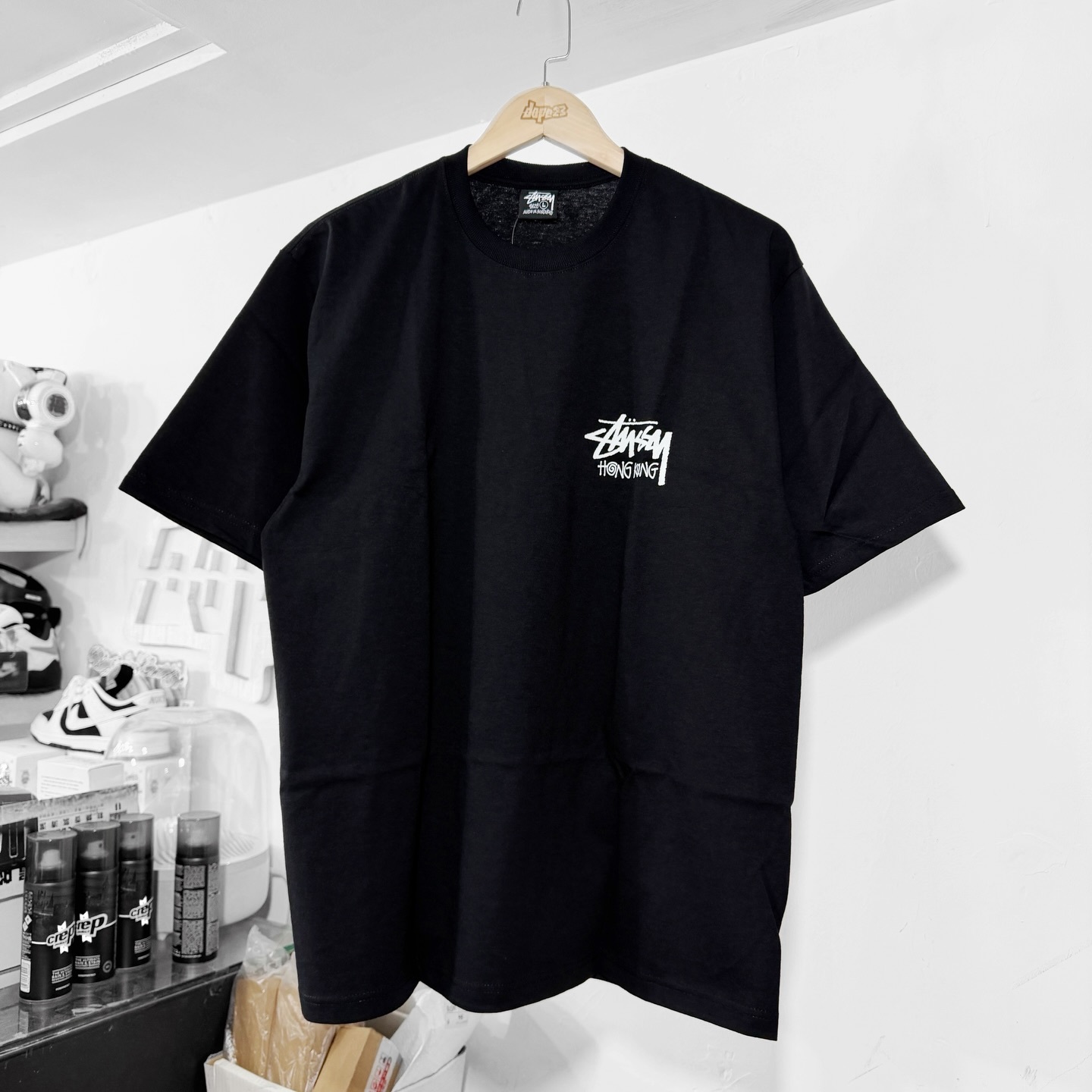 STUSSY STOCK HONGKONG EXCLUSIVE TEE BLACK 香港限定短袖