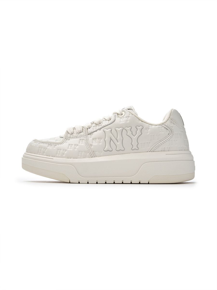 MLB 厚底老爹鞋 壓紋字母 Cooperstown NY 白色 3ASXE015N-50WHS