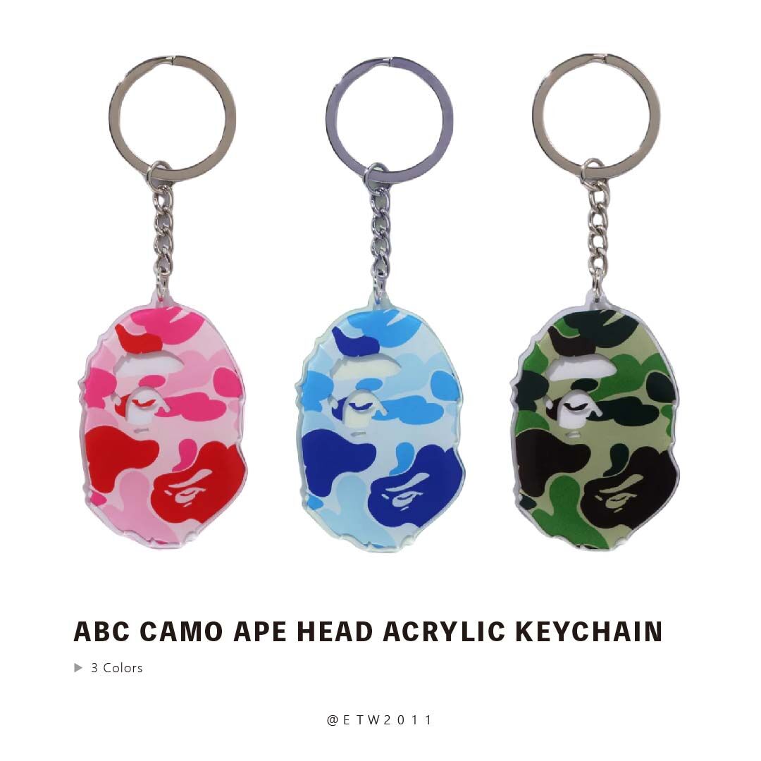 ☆ETW☆【EASY TO WEAR】BAPE ABC CAMO APE HEAD ACRYLIC KEYCHAIN 猿人 鑰匙圈 迷彩 吊飾