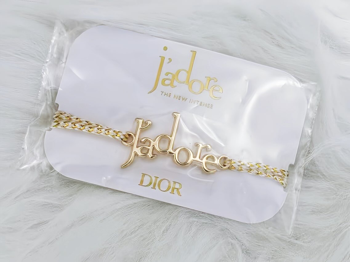 Dior J’ADORE 金屬Logo編織手鍊