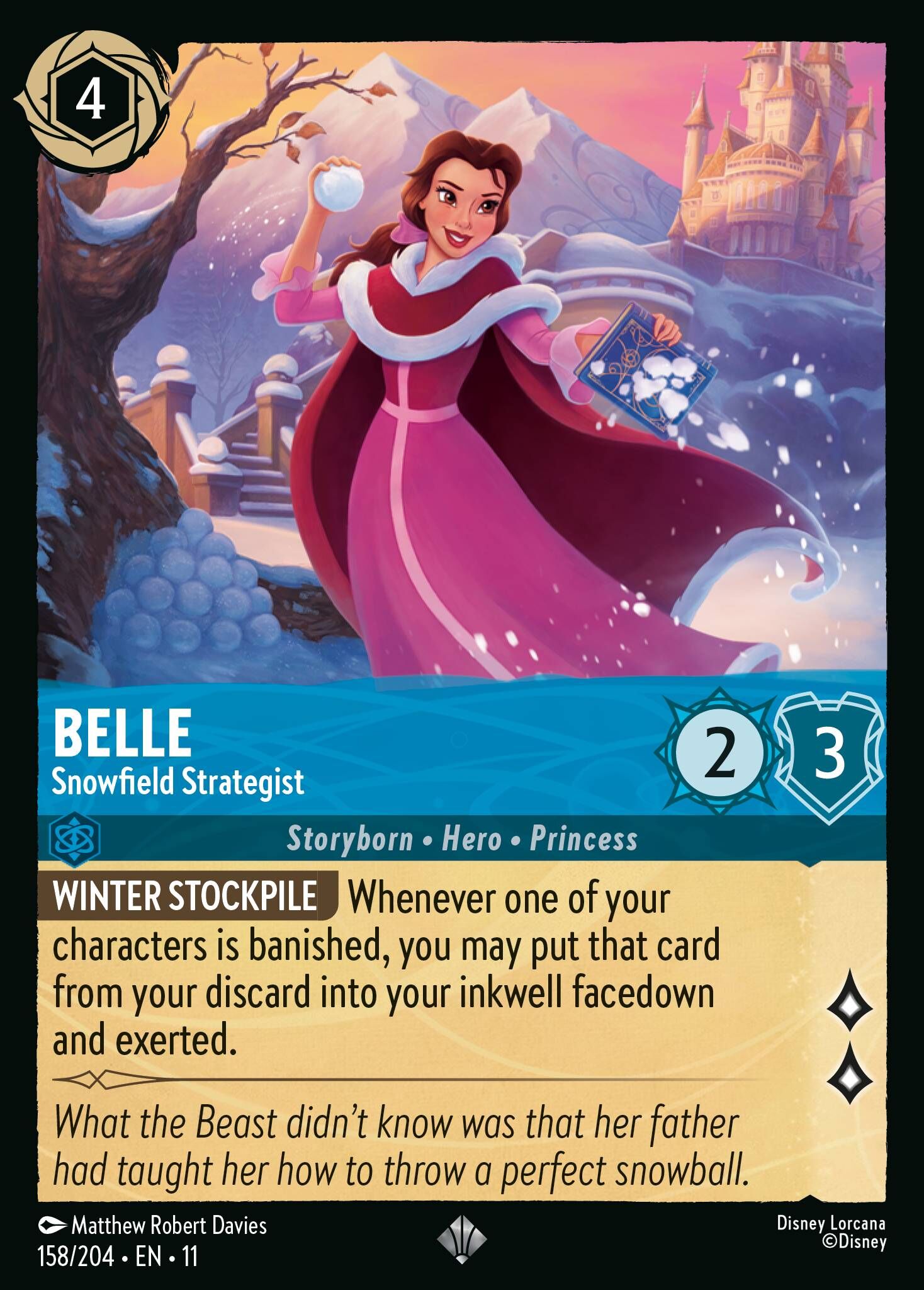 Winterspell - 158/204 Belle - Snowfield Strategist SR