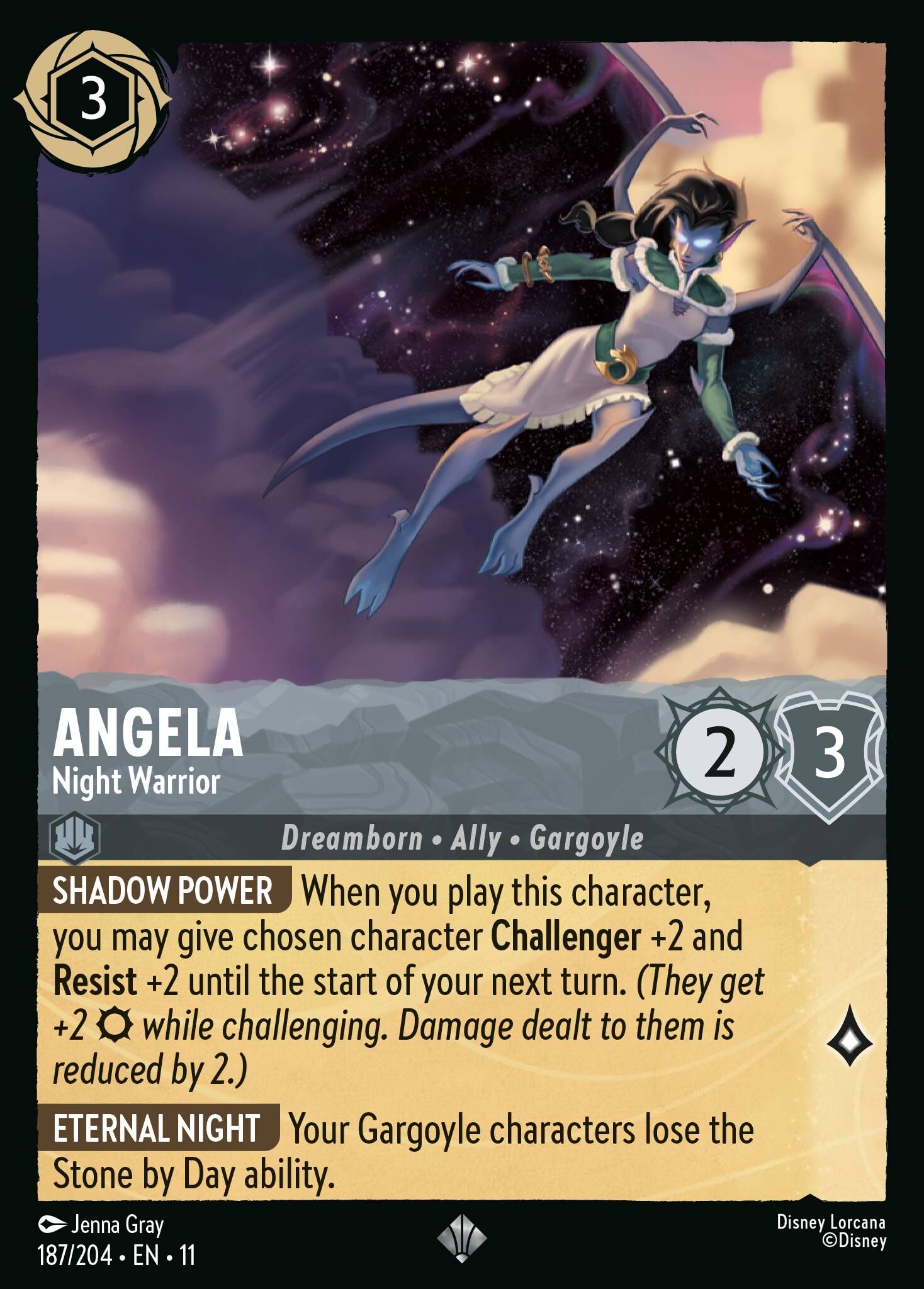Winterspell - 187/204 Angela - Night Warrior SR
