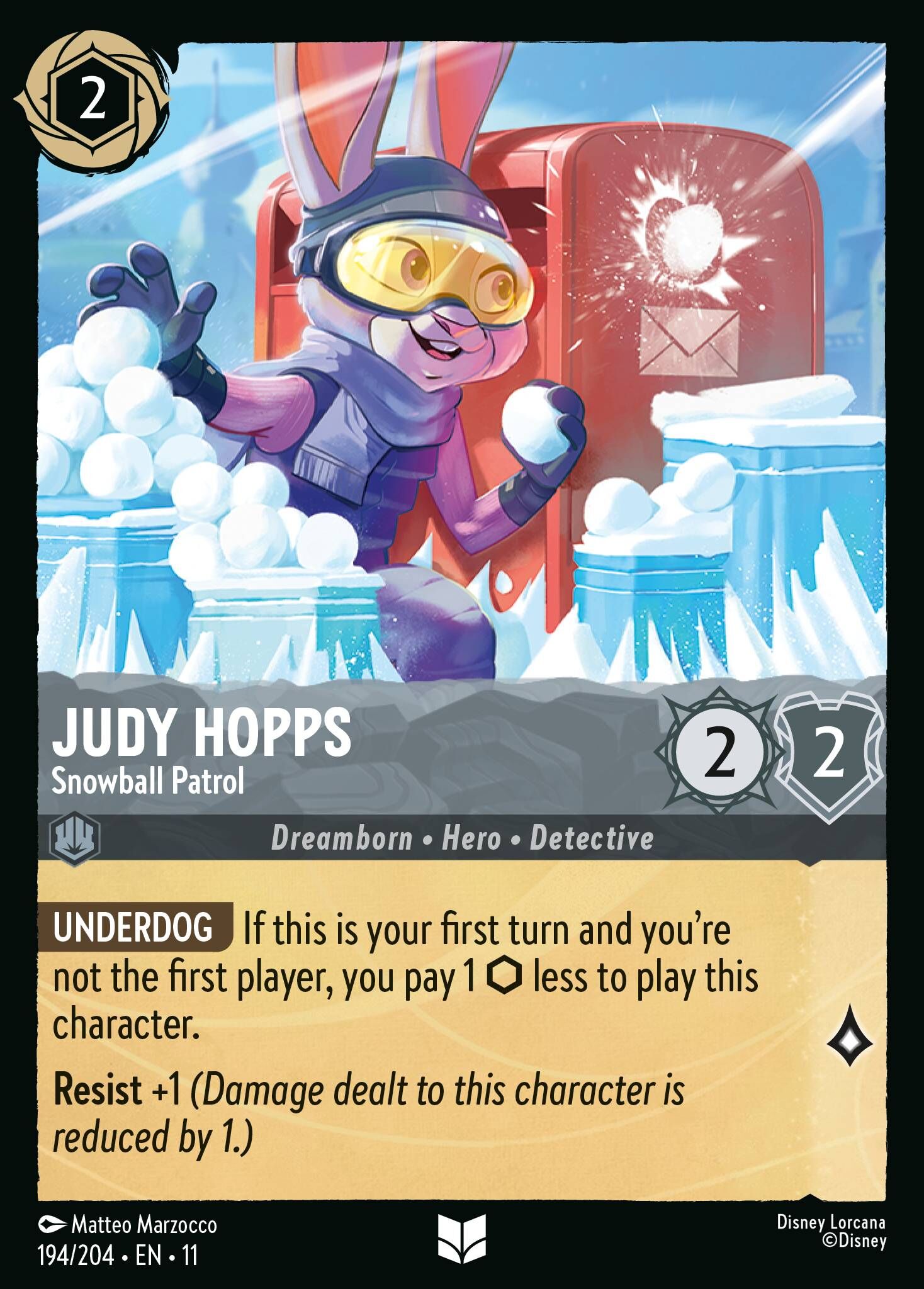 Winterspell - 194/204 Judy Hopps - Snowball Patrol UC