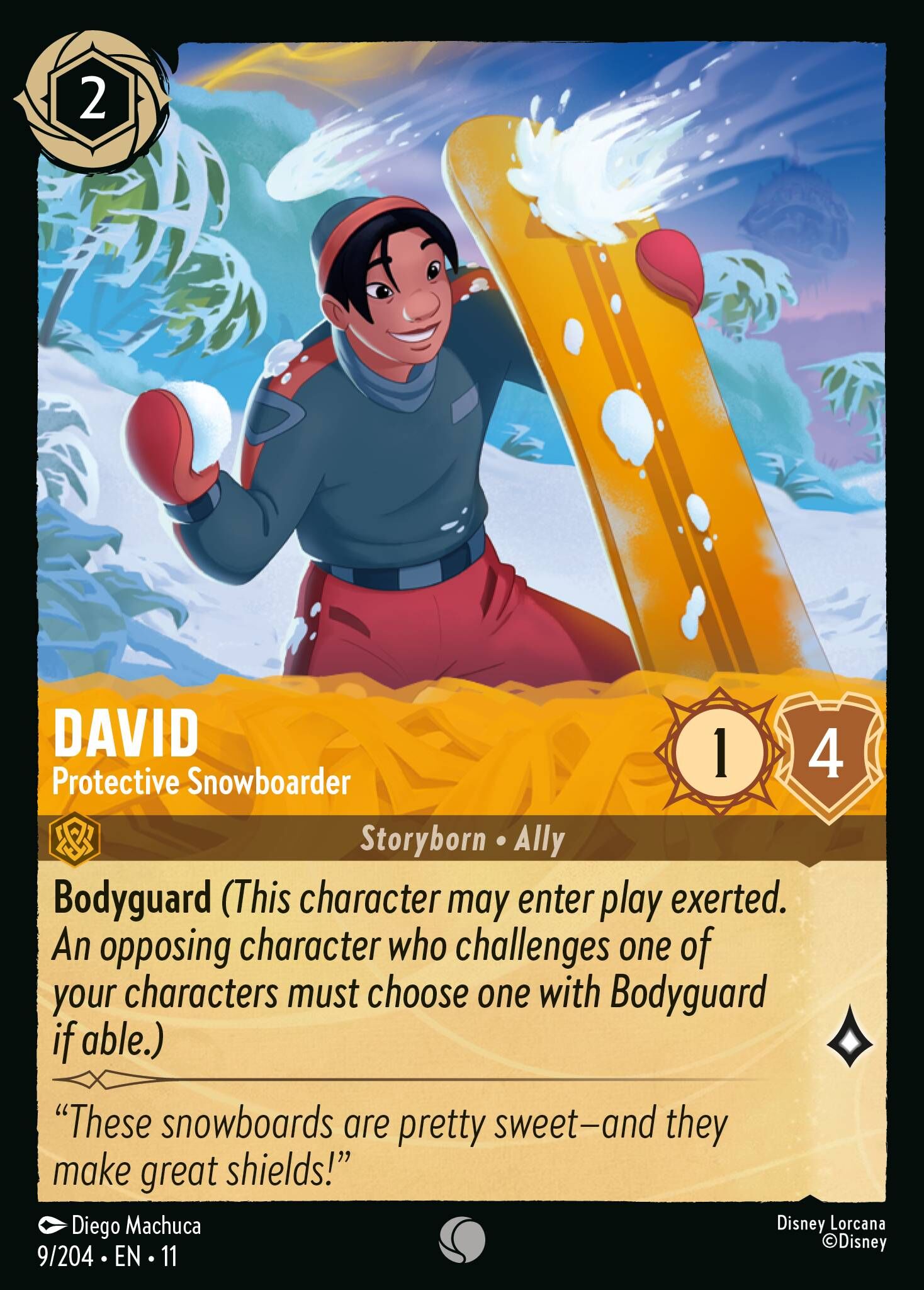 Winterspell - 9/204 David - Protective Snowboarder C (Foil)