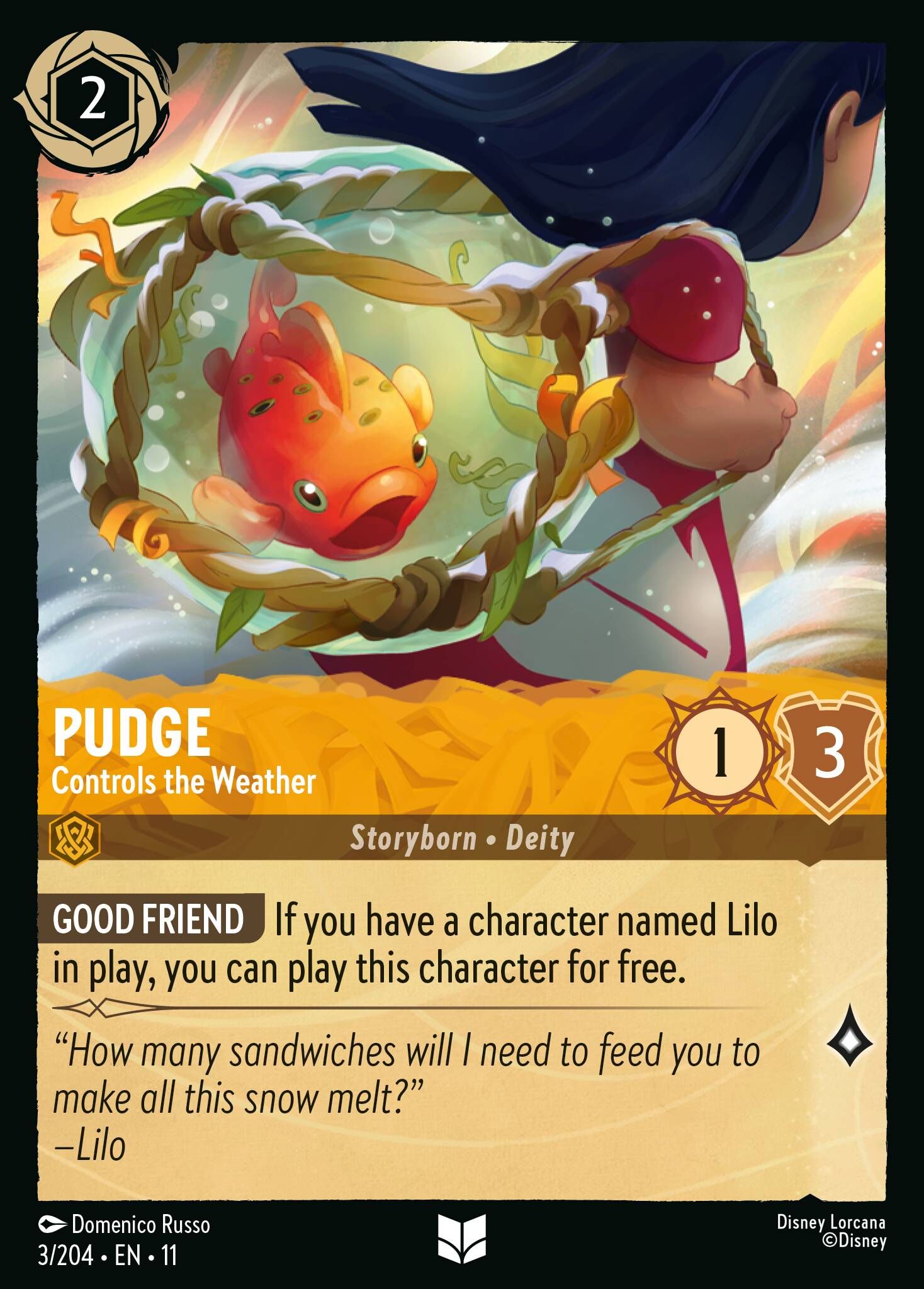Winterspell - 3/204 Pudge - Controls the Weather UC (Foil)