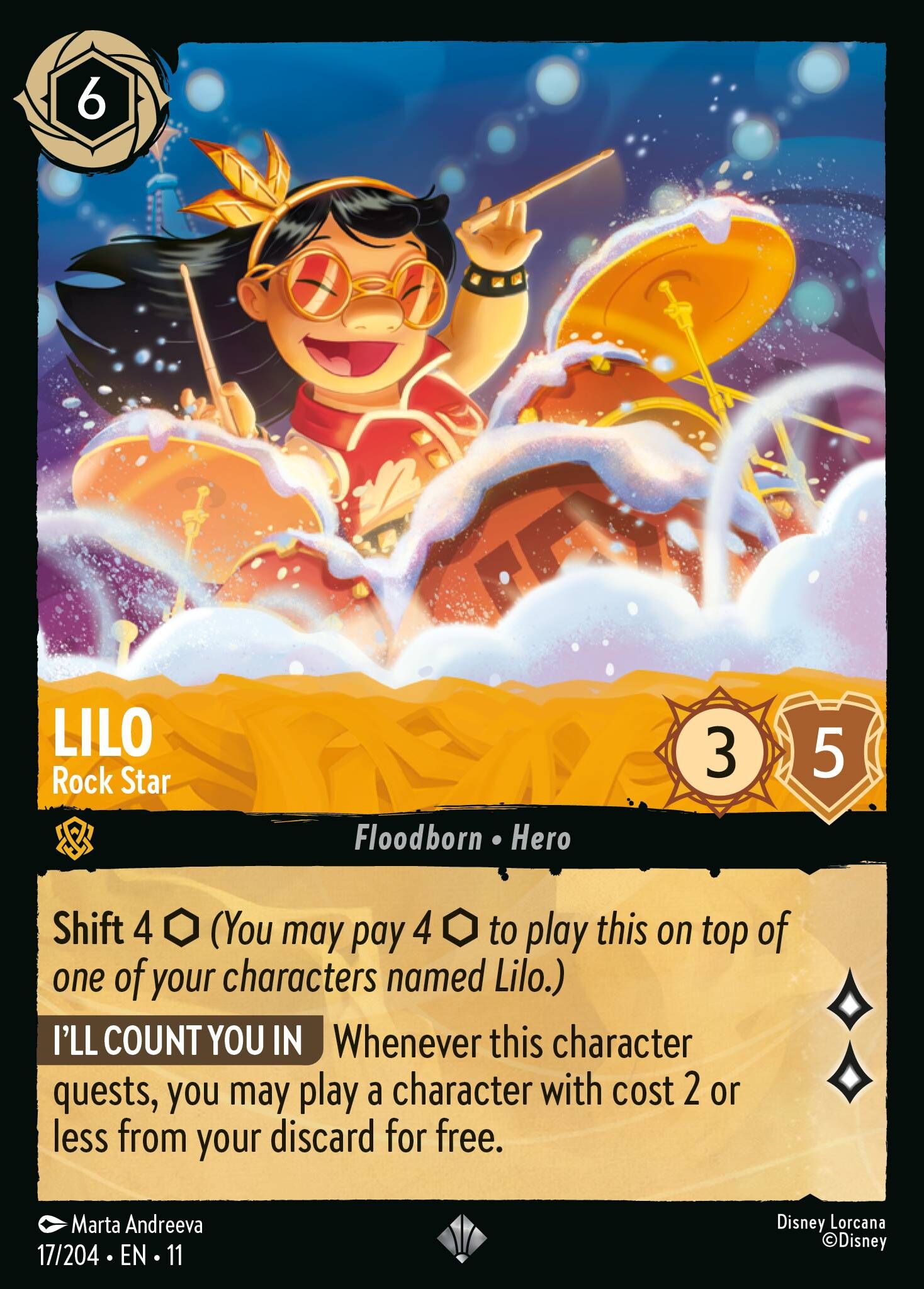 Winterspell - 17/204 Lilo - Rock Star SR (Foil)