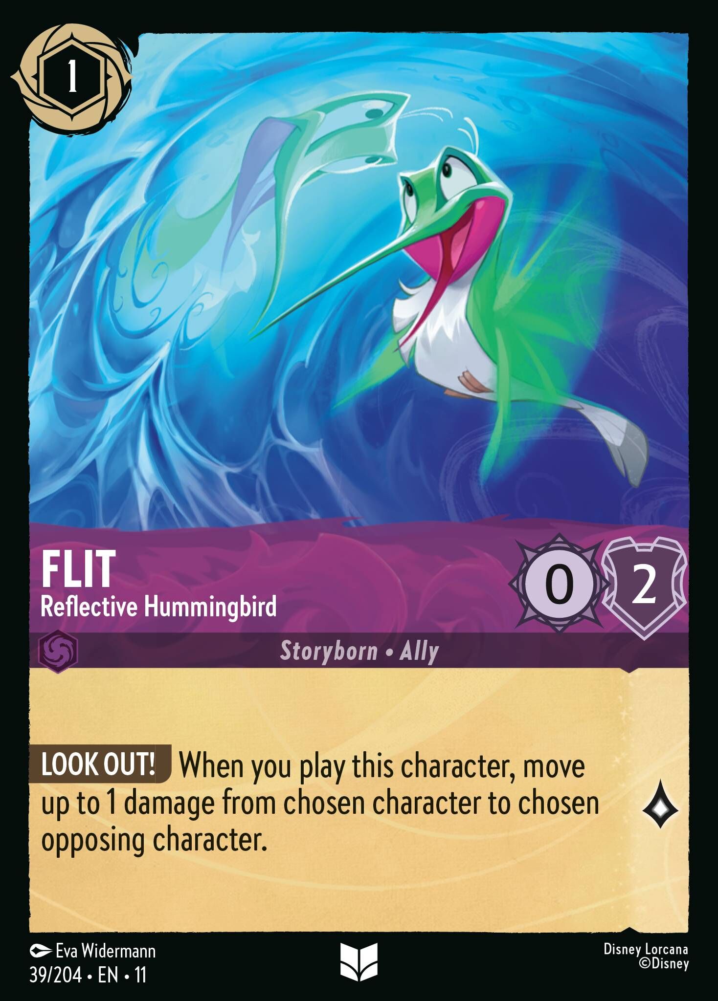 Winterspell - 39/204 Flit - Reflective Hummingbird UC (Foil)