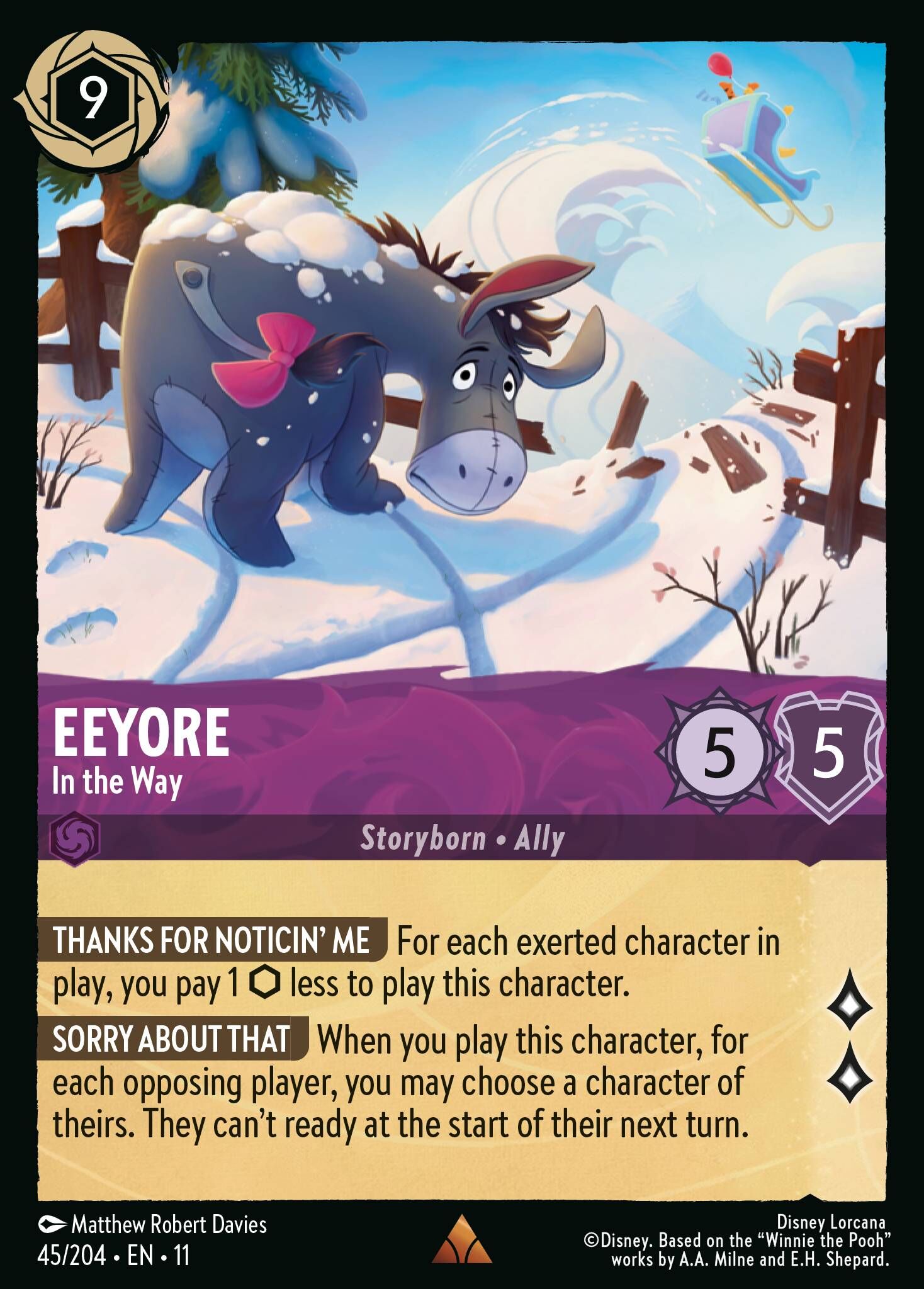 Winterspell - 45/204 Eeyore - In the Way R (Foil)