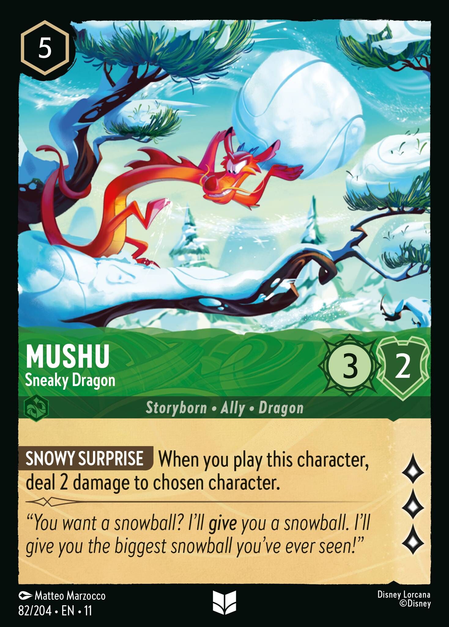 Winterspell - 82/204 Mushu - Sneaky Dragon UC (Foil)
