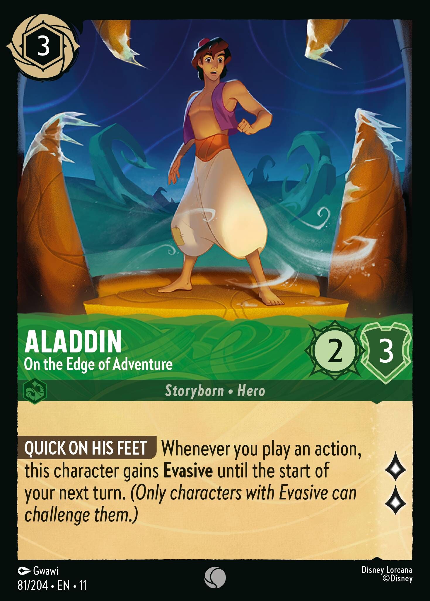 Winterspell - 81/204 Aladdin - On the Edge of Adventure C (Foil)