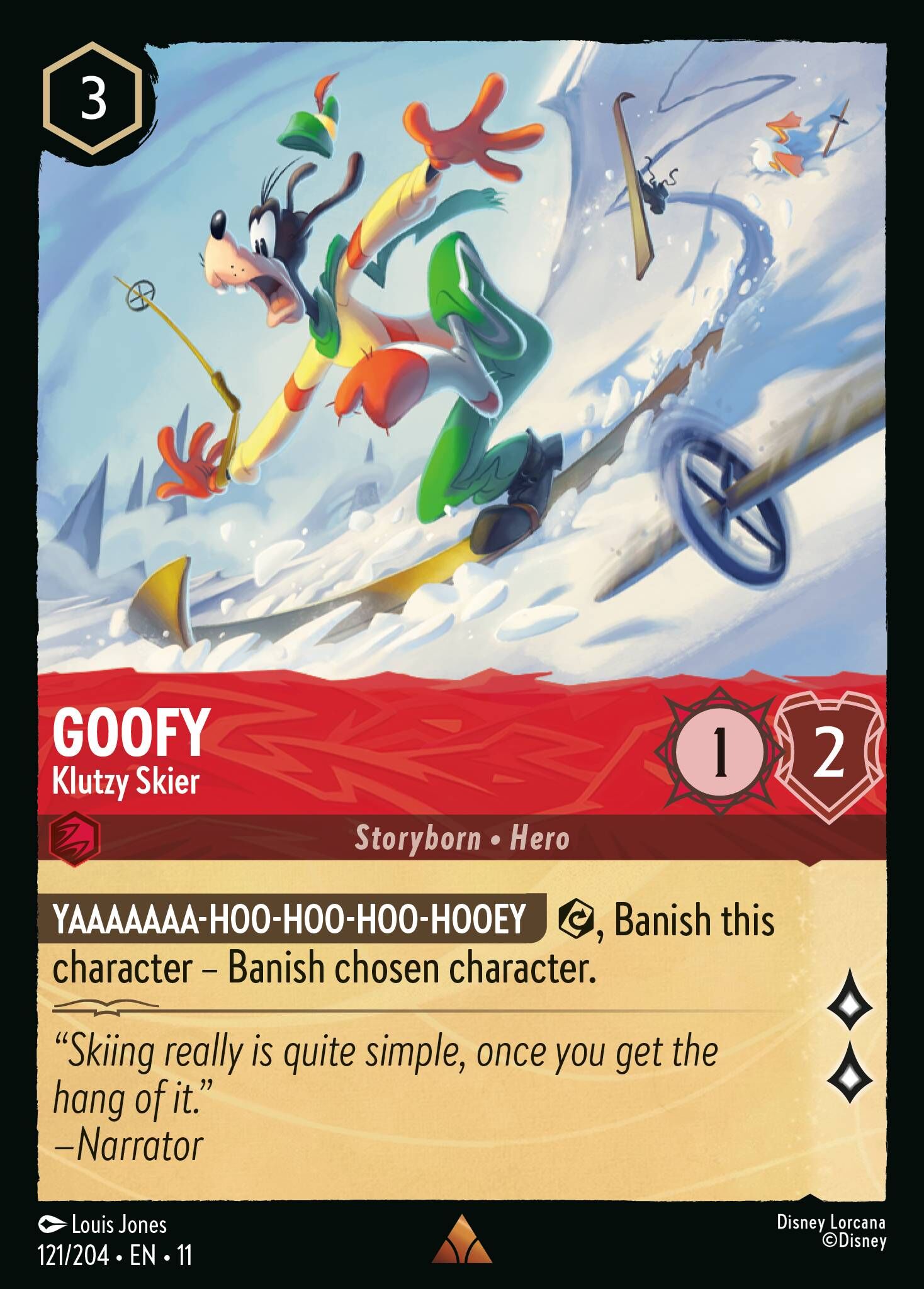Winterspell - 121/204 Goofy - Klutzy Skier R (Foil)