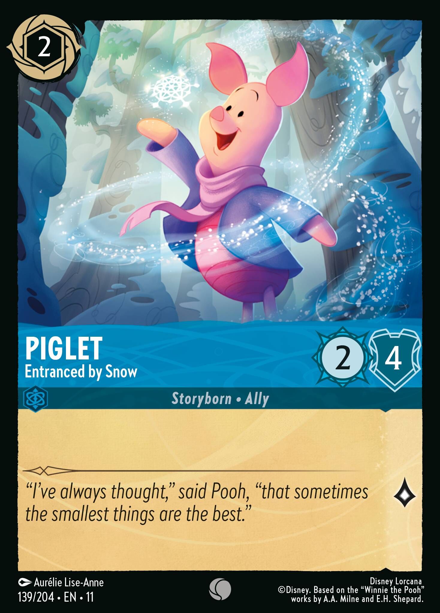 Winterspell - 139/204 Piglet - Entranced by Snow C (Foil)