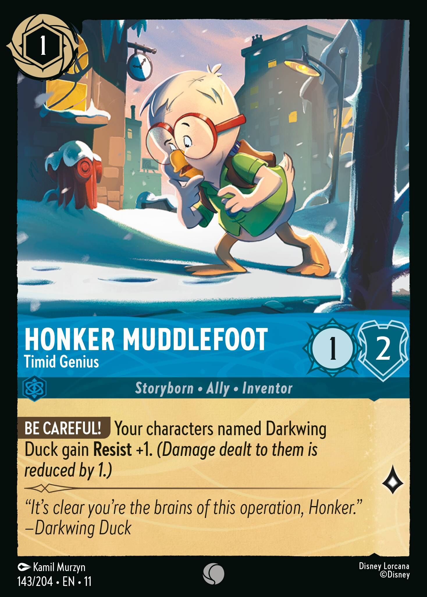 Winterspell - 143/204 Honker Muddlefoot - Timid Genius C (Foil)