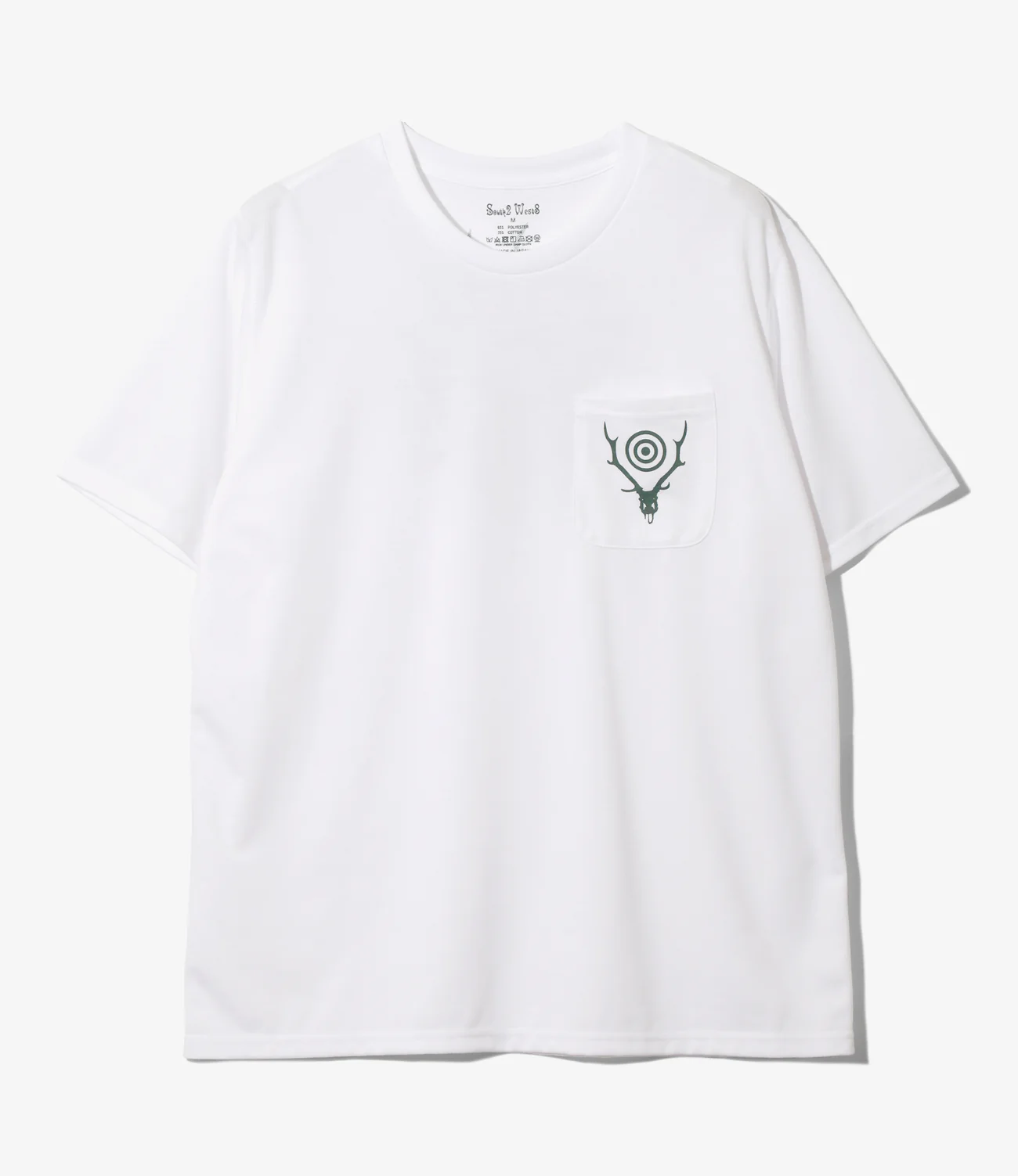 South2 West8｜ S/S Round Pocket Tee - Circle Horn "WHITHE"