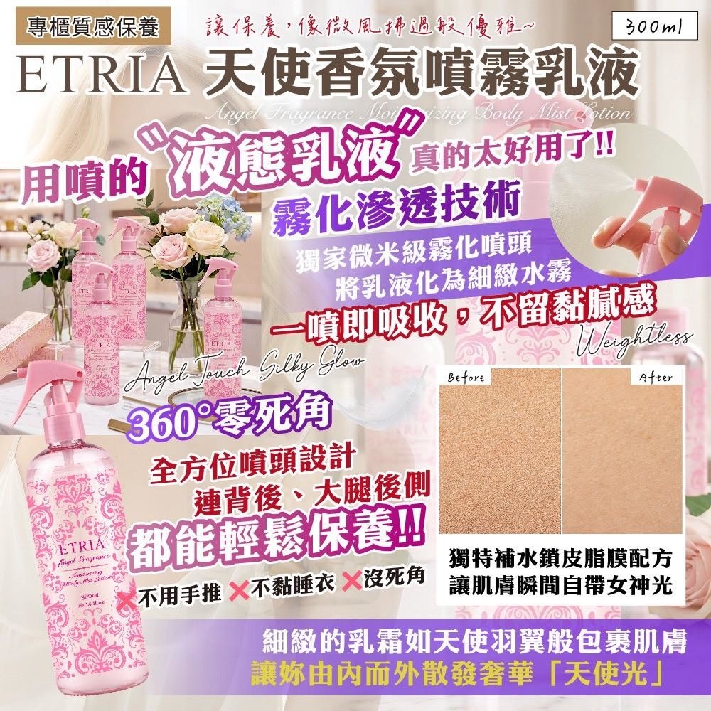 S21656  ETRIA 天使香氛噴霧乳液 300mL《一組2件》