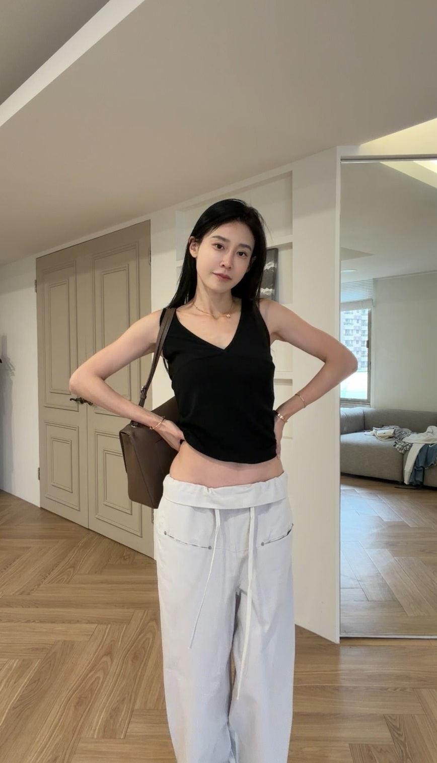 ｜韓國｜反摺腰帶造型寬褲*少量現貨*