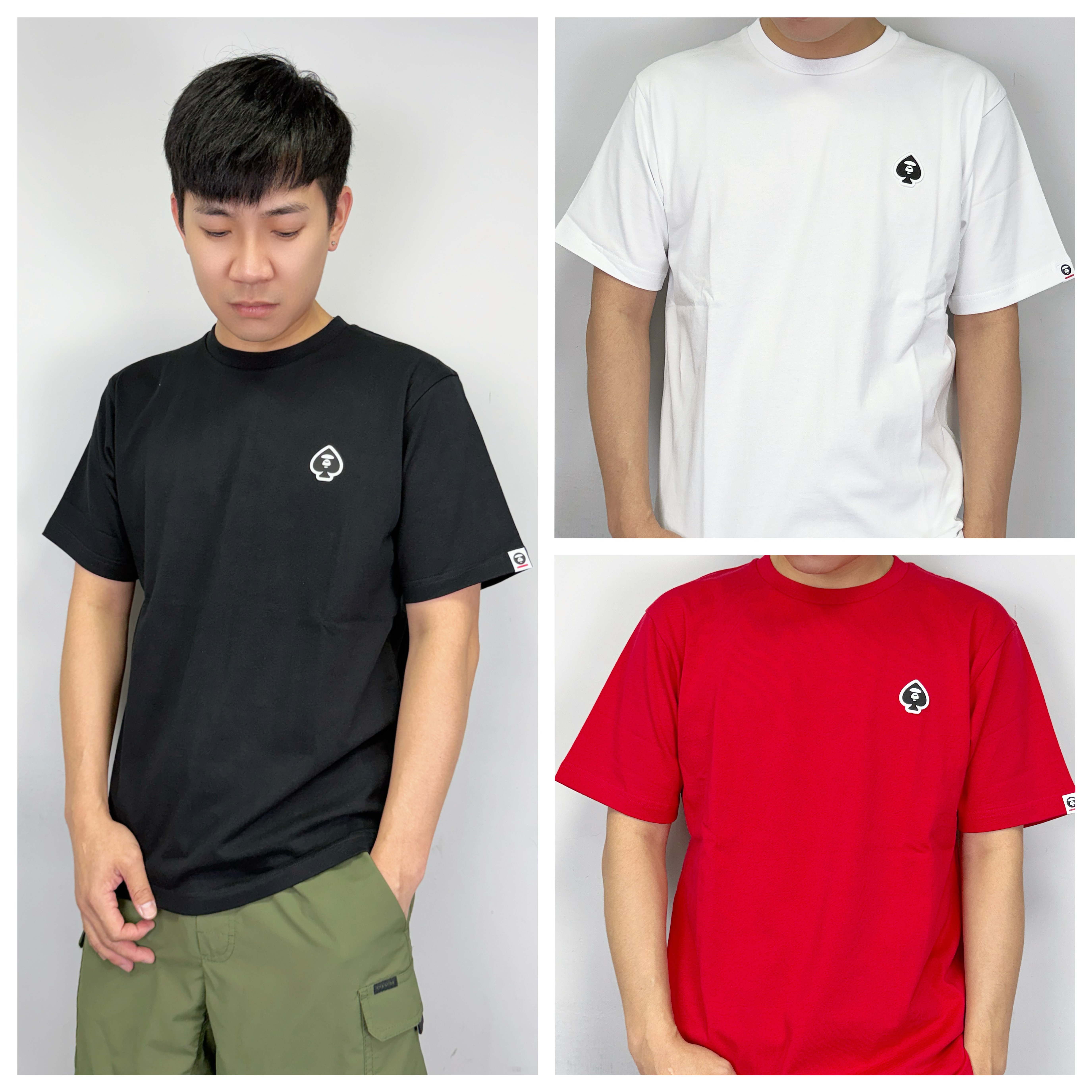 AAPE 矽膠黑桃小標 短袖上衣 短T