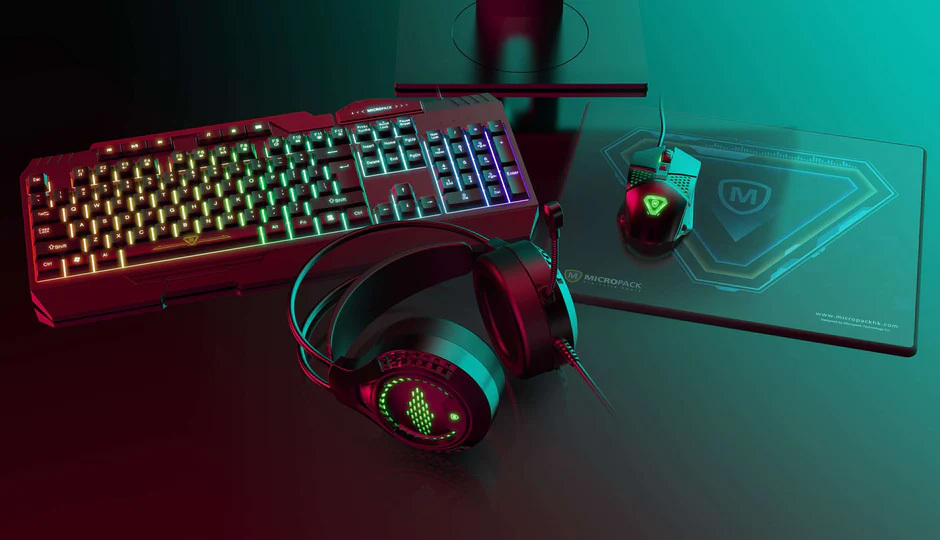 Micropack 4 In 1 Wired Rainbow Gaming Keyboard and Mouse Combo GC-410